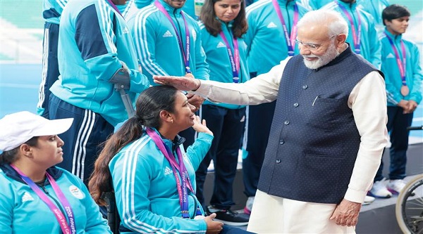 PM Addresses Athletes Participating in Asian Para Games 2022