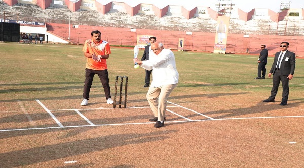 CM Bhupendra Patel Playing Cricket