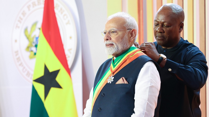 PM Modi honoured in Ghana: प्रधानमंत्री मोदी घाना के राष्ट्रीय अवार्ड ‘द ऑफिसर ऑफ़ द ऑर्डर ऑफ़ द स्टार ऑफ़ घाना’ से सम्मानित 1 PM Modi honoured in Ghana